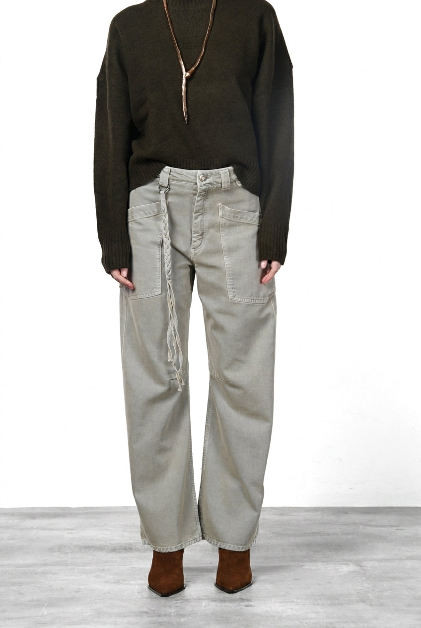 Venice pantalone chino donna in twill baloon fit ①