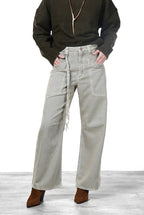 Venice women’s chino pants in twill with balloon fit ①