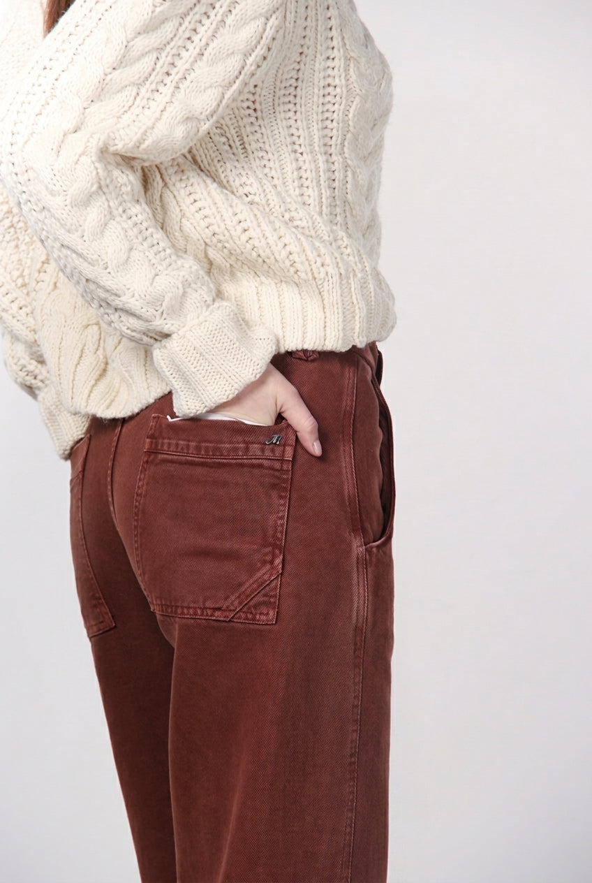 Violette pantalon chino femme en twill balloon fit ①
