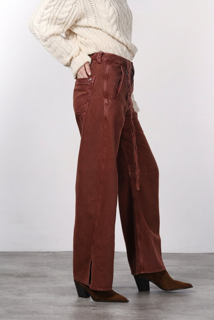 Violette pantalon chino femme en twill balloon fit ①
