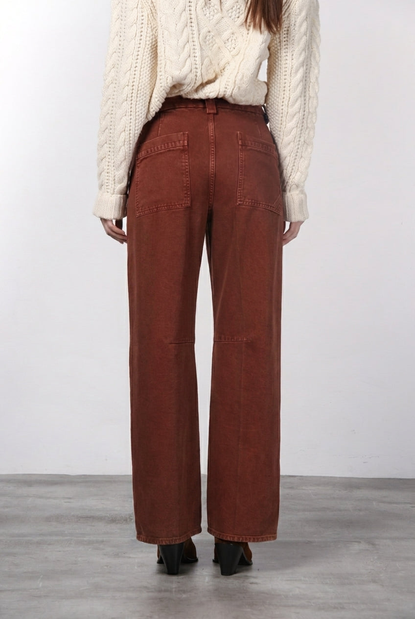 Violette pantalon chino femme en twill balloon fit ①

