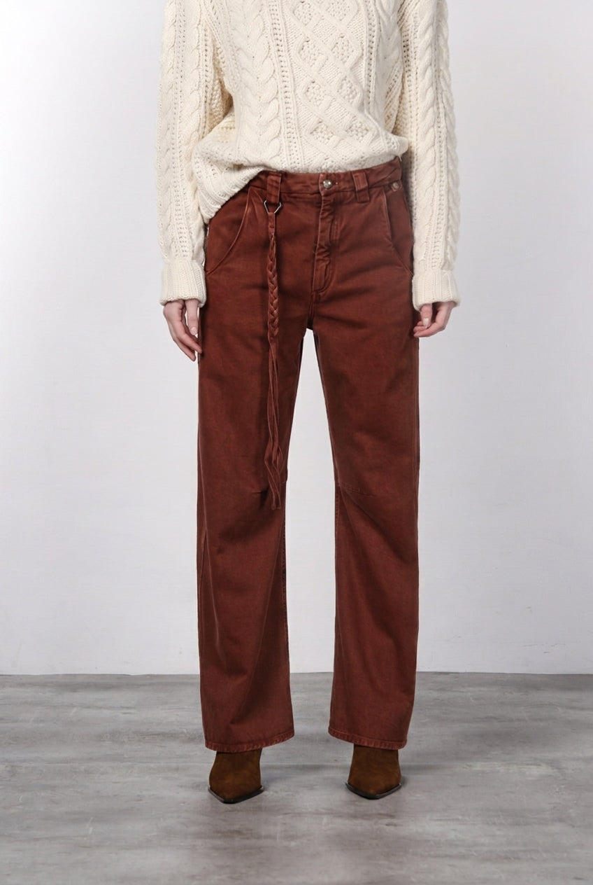 Violette pantalon chino femme en twill balloon fit ①
