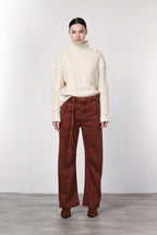 Violette pantalon chino femme en twill balloon fit ①
