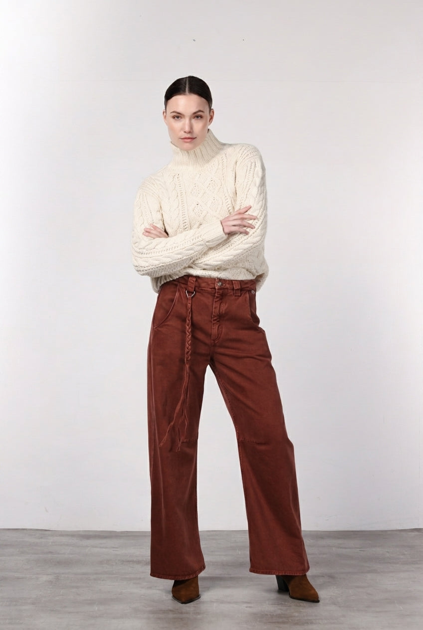 Violette pantalon chino femme en twill balloon fit ①
