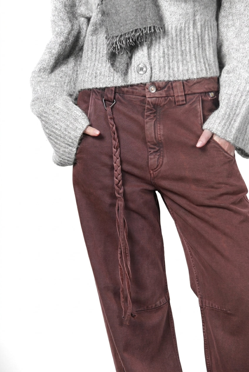 Violette pantalone chino donna in twill baloon fit ①