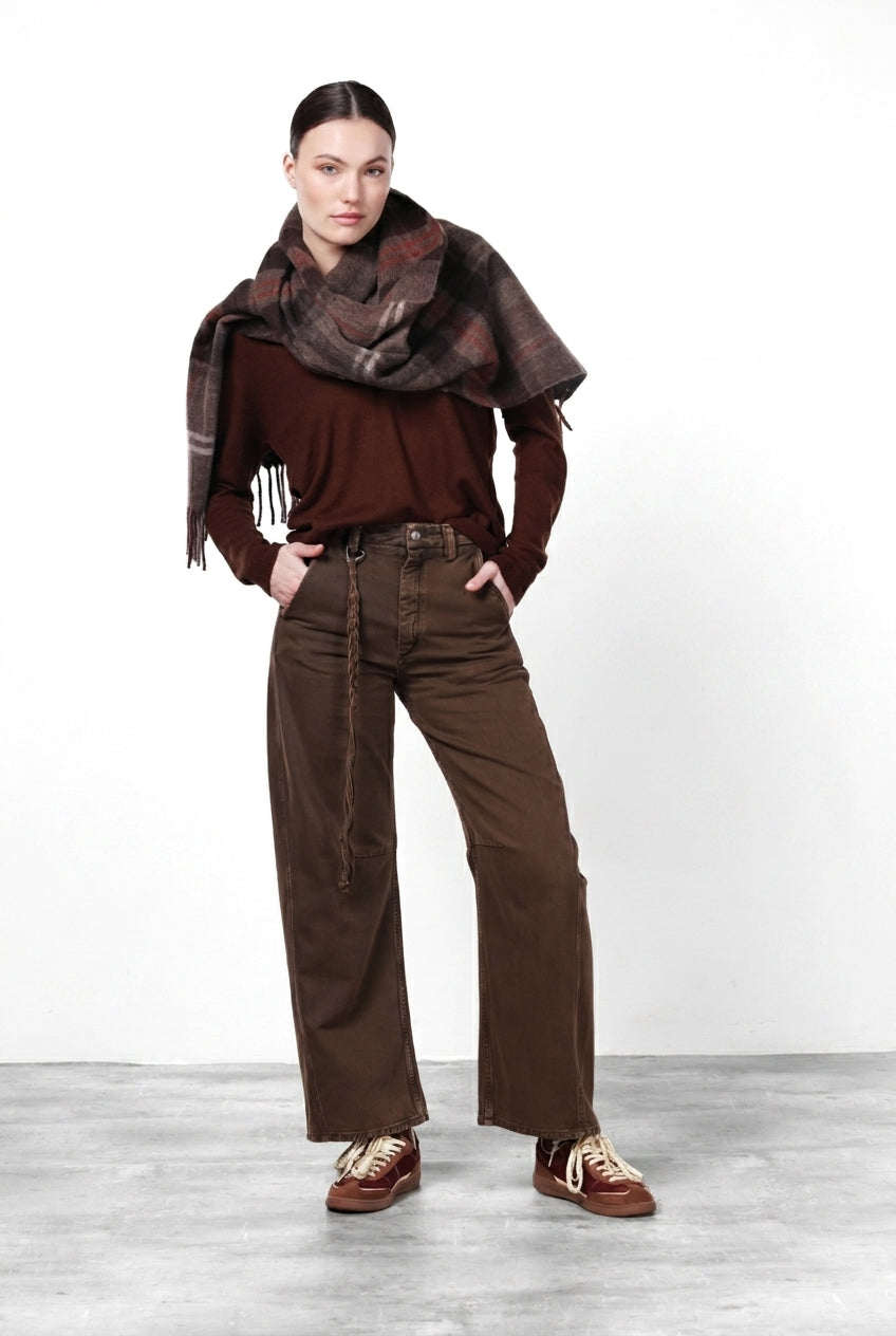 Virginie pantalone chino donna in twill baloon fit ①
