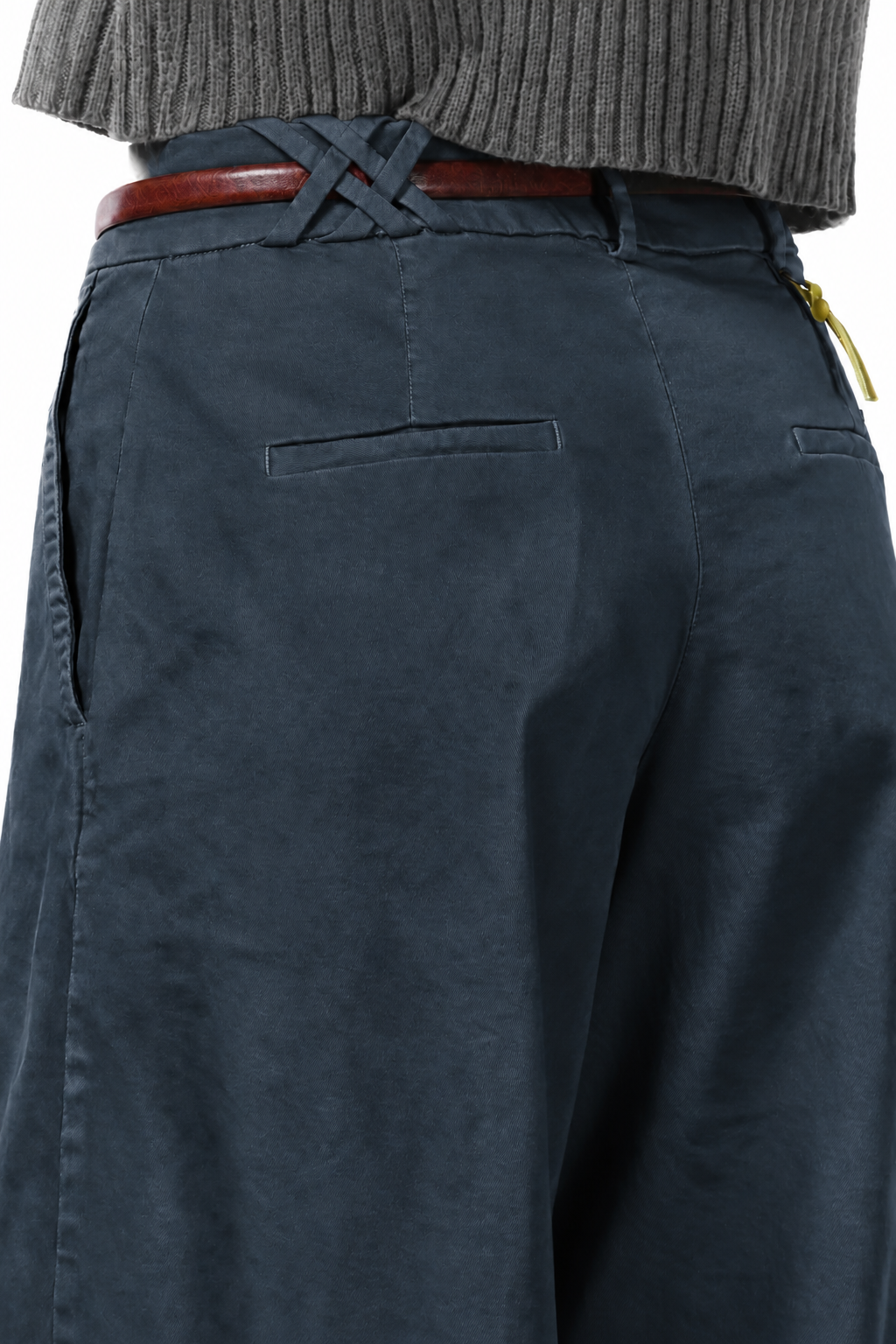 New York Wide women's chino trousers in satin, wide leg