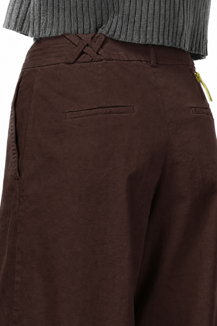 New York Wide pantalone chino donna in raso wide leg