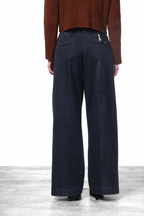 New York Wide women's chino trousers in satin, wide leg
