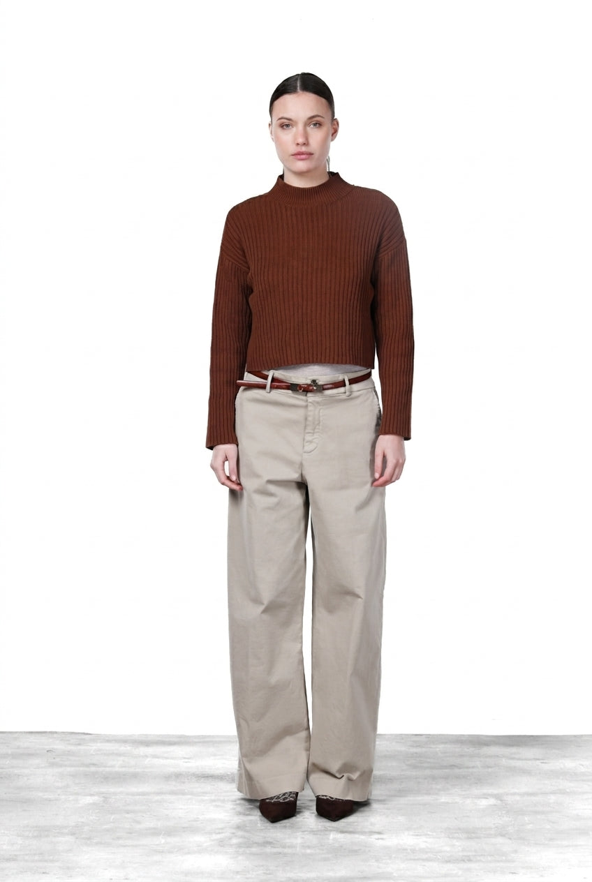 New York Wide women’s chino trousers in satin, wide leg