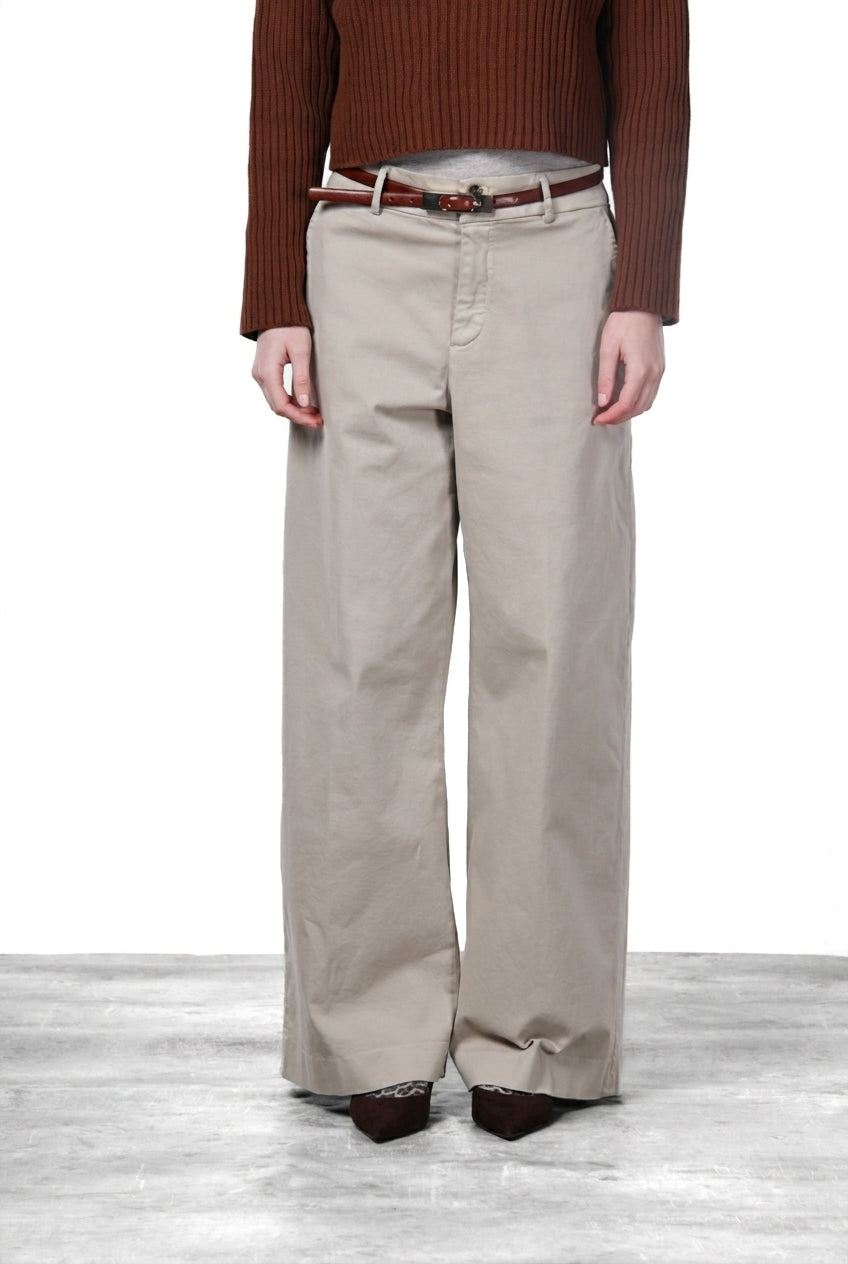 New York Wide women’s chino trousers in satin, wide leg