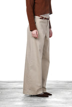 New York Wide women’s chino trousers in satin, wide leg
