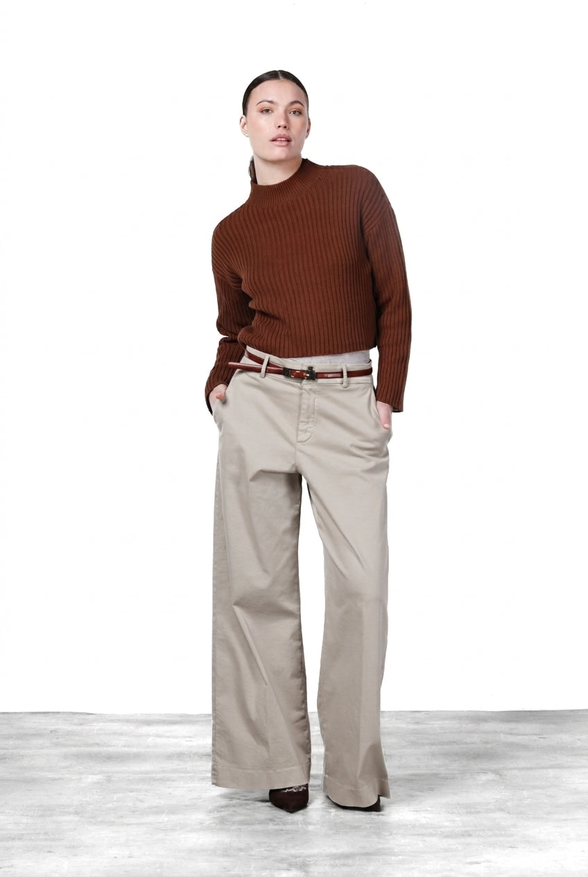 New York Wide women’s chino trousers in satin, wide leg