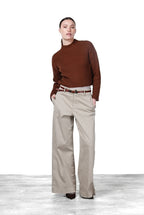 New York Wide women’s chino trousers in satin, wide leg