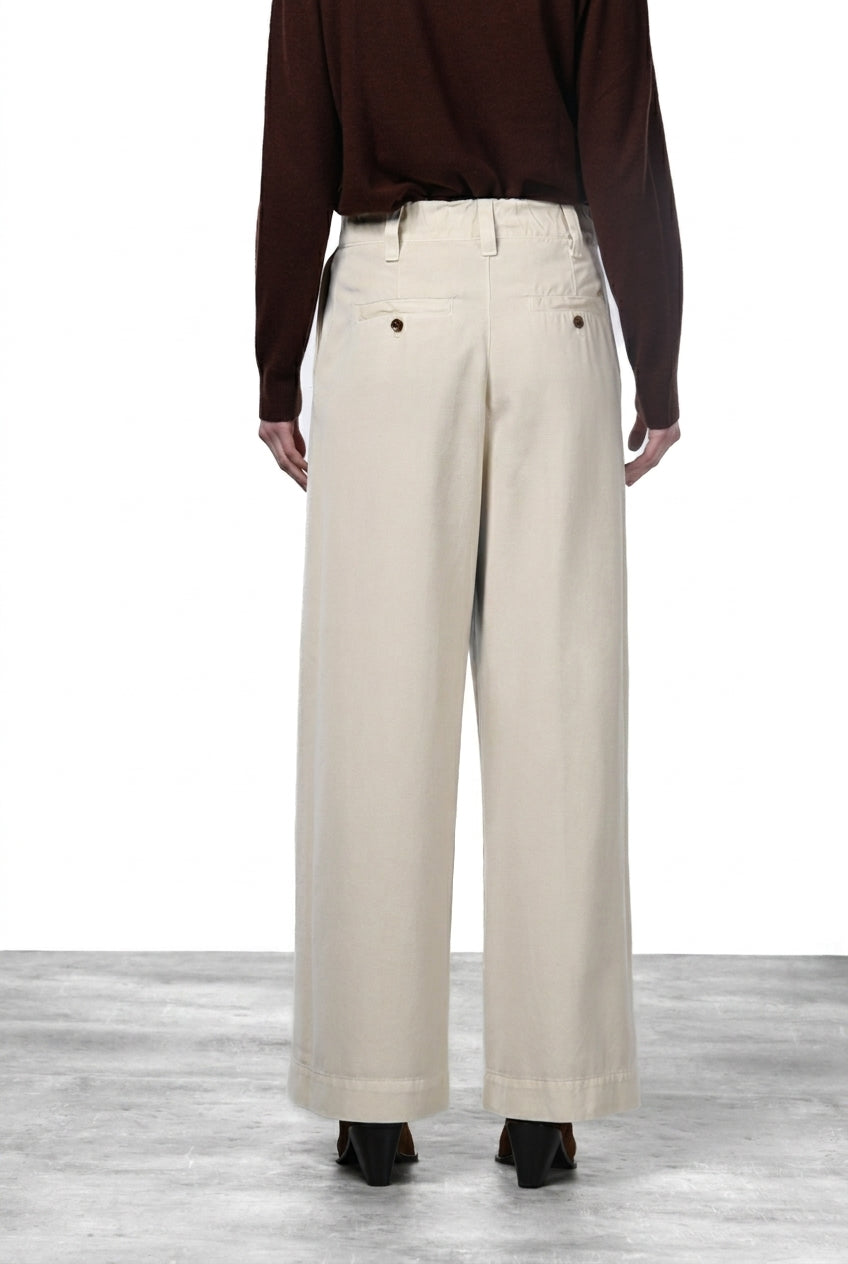 Women's Chino Trousers New York Wide Elax in Lyocell, Cream – Mason's