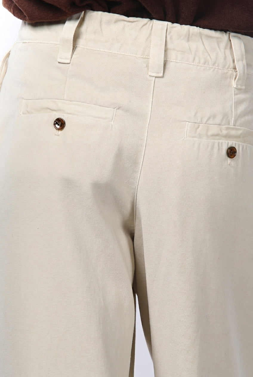 New York Wide Elax pantalone chino donna in gabardina wide leg