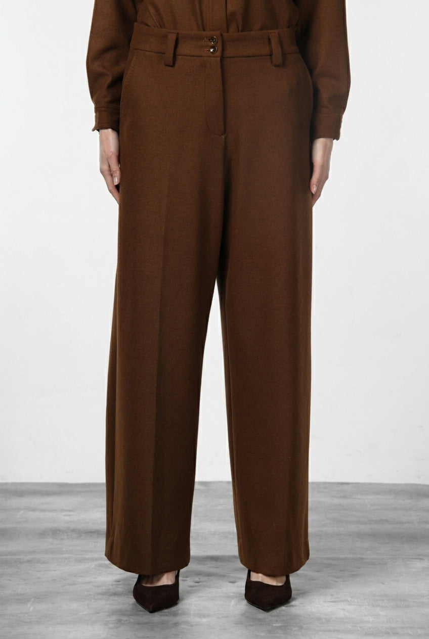 New York Wide Elax women's chino trousers in flannel jersey, wide leg