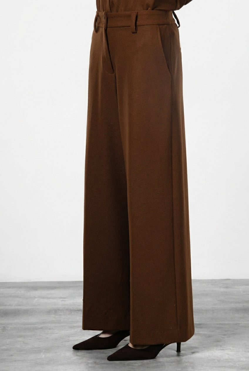 New York Wide Elax women's chino trousers in flannel jersey, wide leg