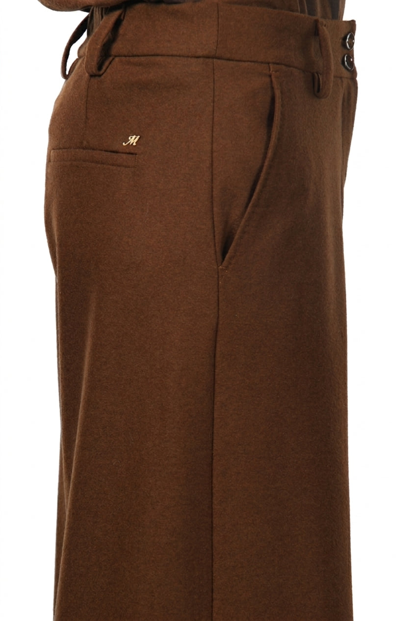 New York Wide Elax women's chino trousers in flannel jersey, wide leg
