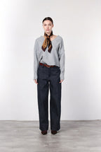 New York Wide pantalón chino de mujer de 5 bolsillos en denim stretch, wide leg