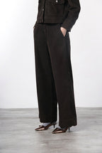 New York Wide pantalone chino donna in velluto 500 righe wide leg