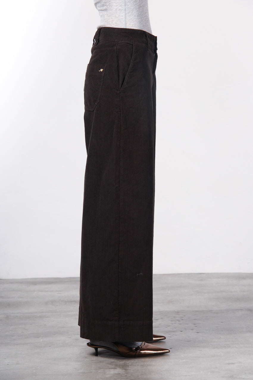 New York Wide pantalone chino donna in velluto 500 righe wide leg