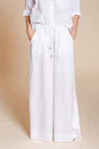 Portofino women's chino jogger pants in lightweight linen and cotton canvas wide leg