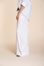 Portofino women's chino jogger pants in lightweight linen and cotton canvas wide leg