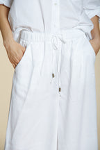 Portofino women's chino jogger pants in lightweight linen and cotton canvas wide leg