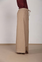 Portofino pantalón chino jogger mujer en tela de lino y algodón ligera wide leg