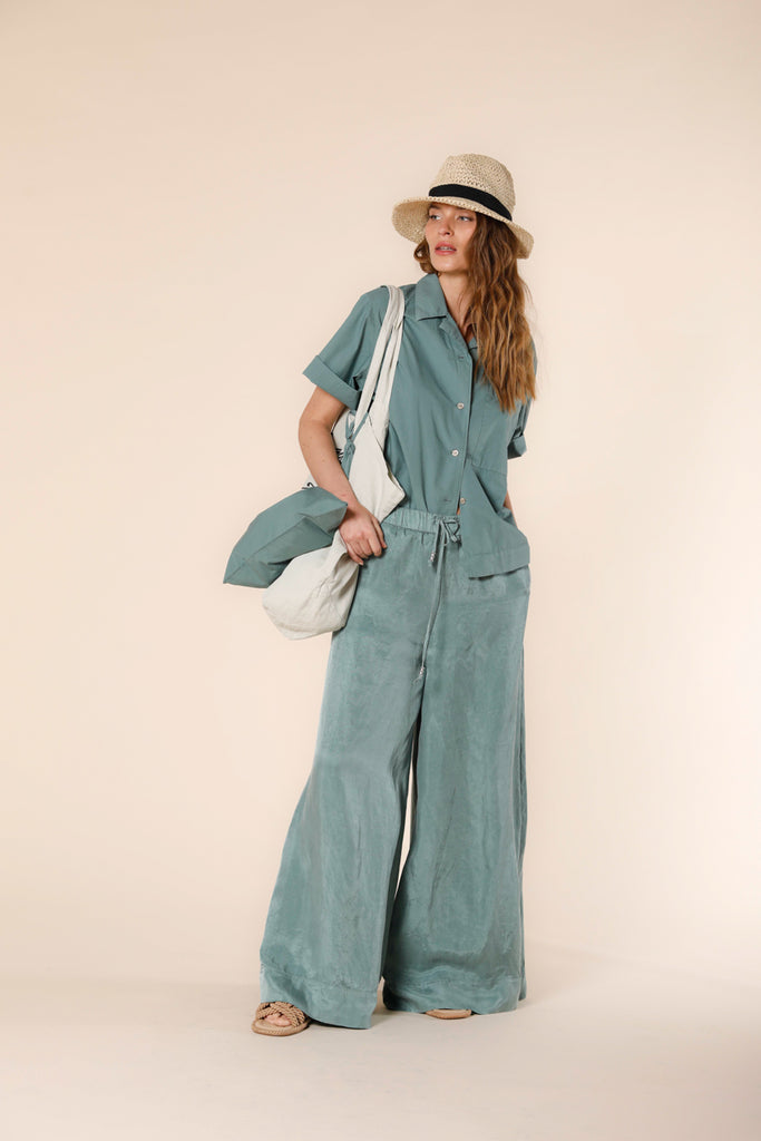 image 2 of women's chino pants in modal model portofino in mint green by mason's 