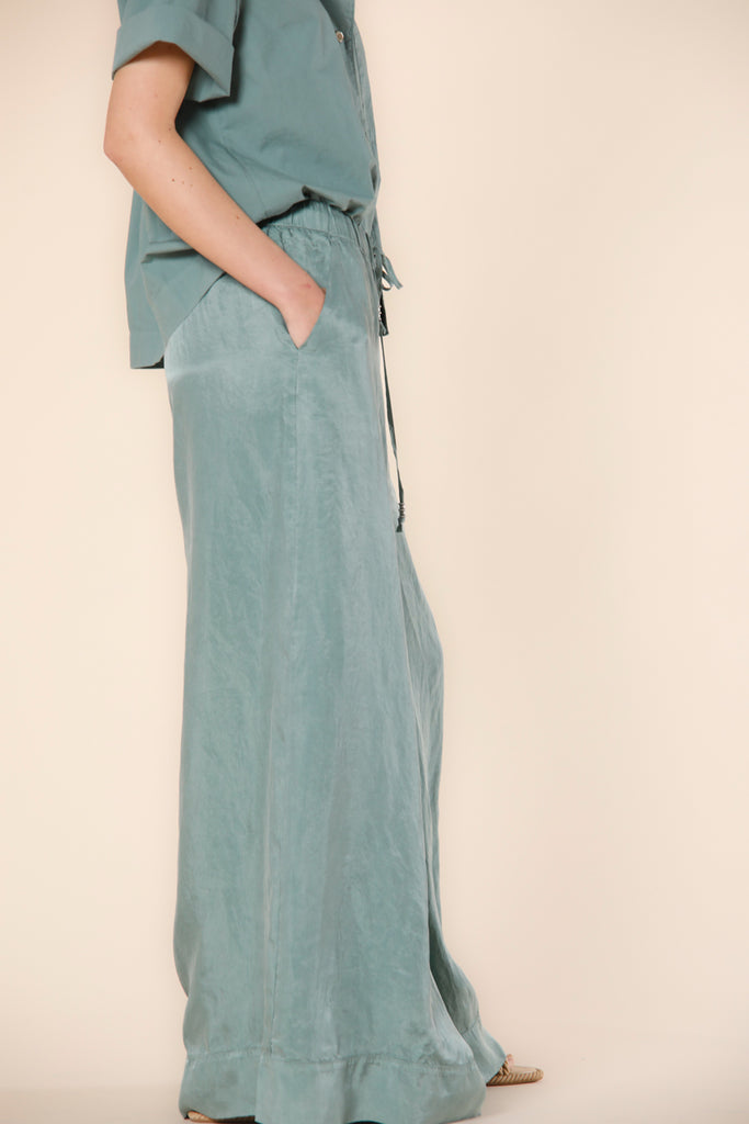 image 4 of women's chino pants in modal model portofino in mint green by mason's 