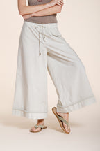 Portofino Cropped pantalon chino jogger femme en popeline wide leg