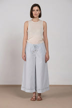 Portofino Cropped pantalón chino jogger mujer en popelín wide leg