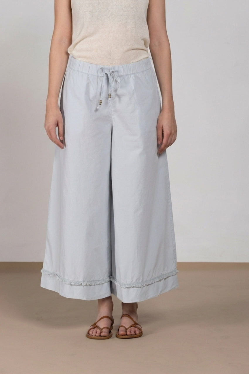 Portofino Cropped pantalón chino jogger mujer en popelín wide leg