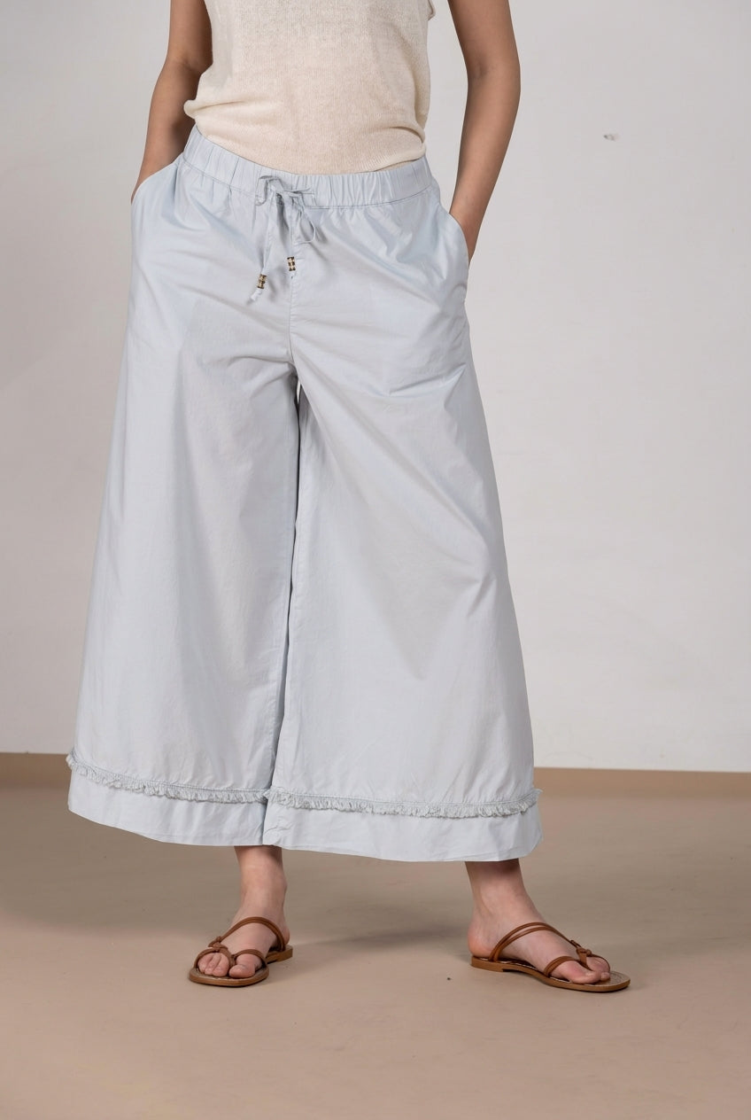 Portofino Cropped pantalón chino jogger mujer en popelín wide leg