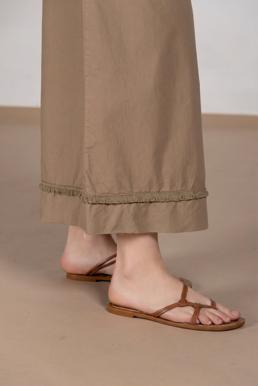 Portofino Cropped pantalón chino jogger mujer en popelín wide leg