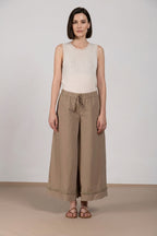Portofino Cropped women's chino jogger pants in poplin wide leg