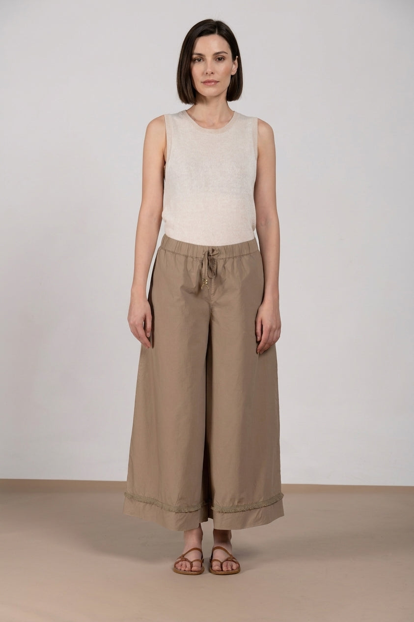 Portofino Cropped Hose Chino Jogger Damen aus Popeline wide leg
