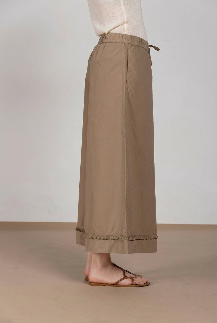 Portofino Cropped pantalón chino jogger mujer en popelín wide leg