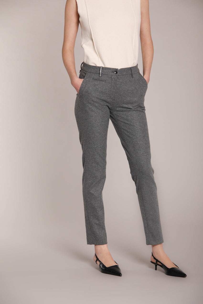Foto 1 New York Slim pantalone chino donna in jersey flanella slim fit