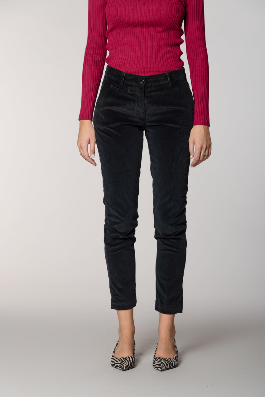 New York Slim pantalón chino mujer en pana slim fit