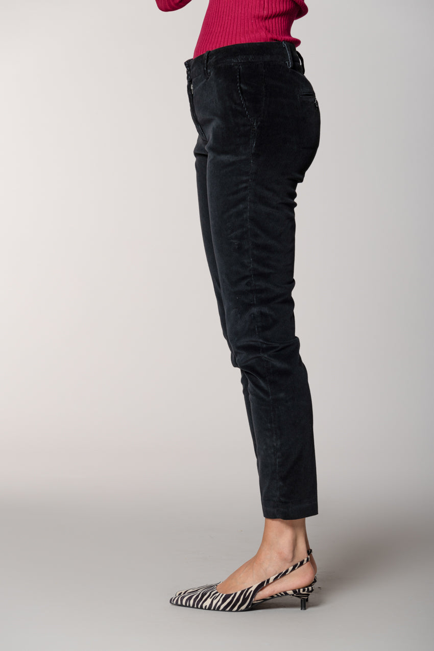 New York Slim pantalón chino mujer en pana slim fit