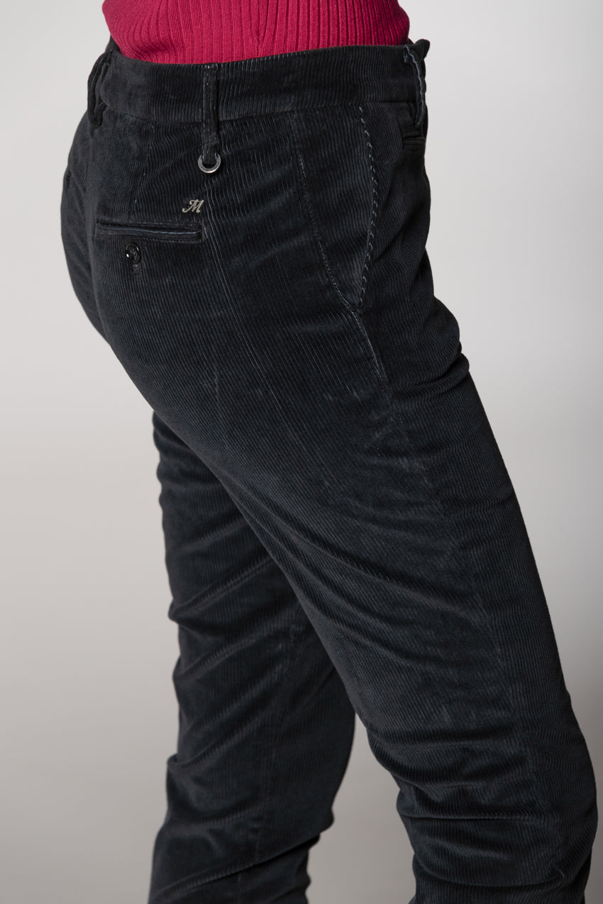 New York Slim pantalón chino mujer en pana slim fit