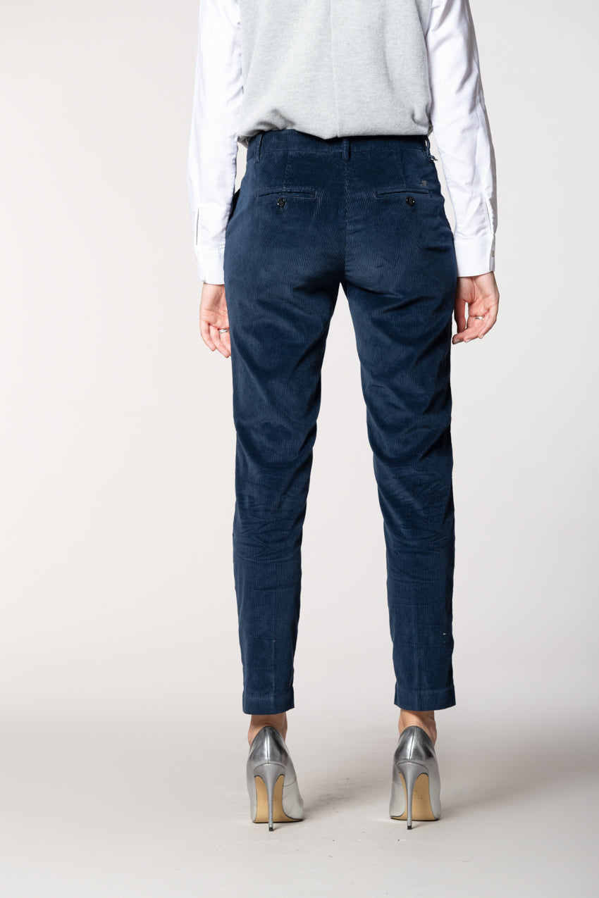 New York Slim pantalón chino mujer en pana slim fit