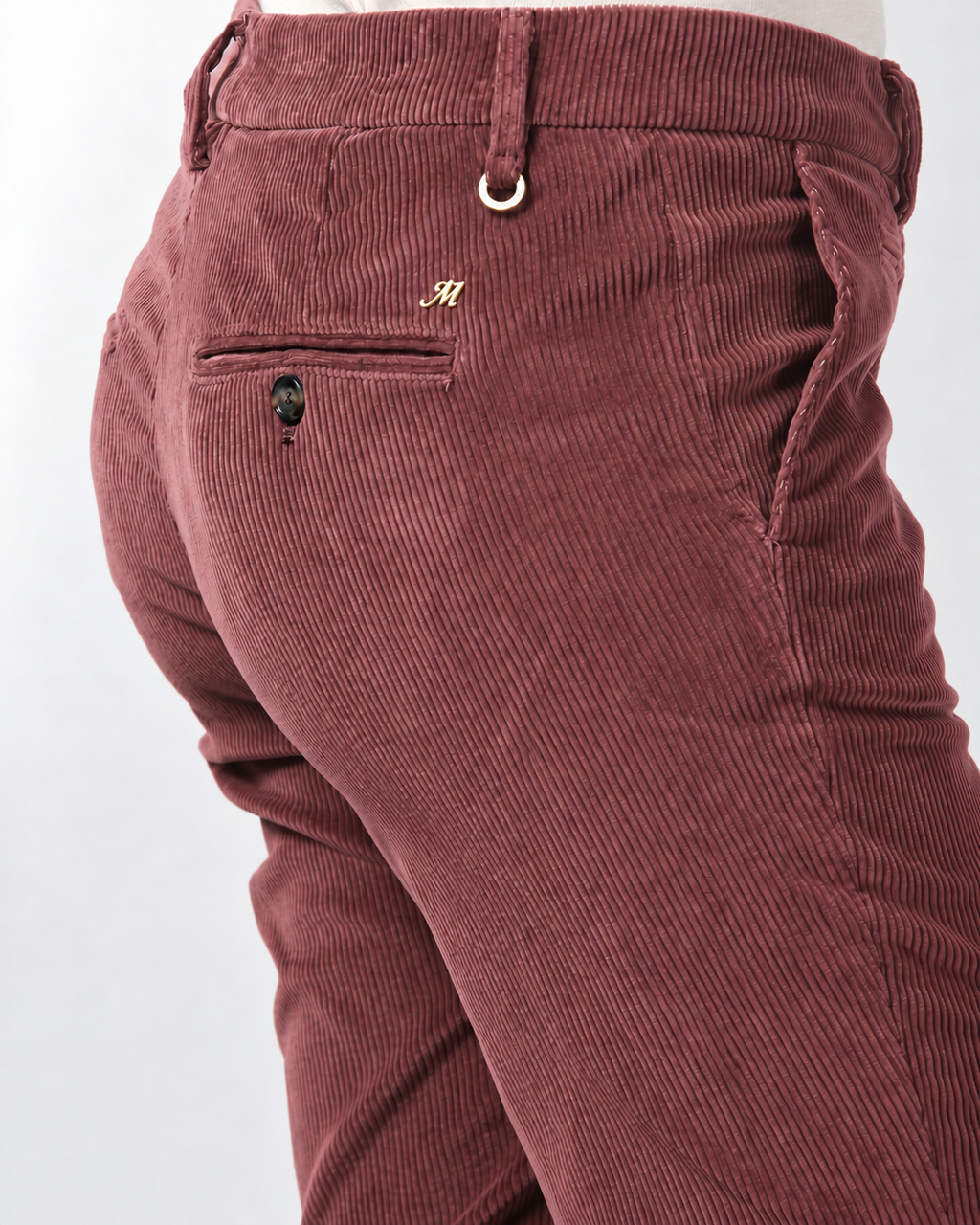 New York Slim pantalone chino donna in velluto a costa grande slim fit ①