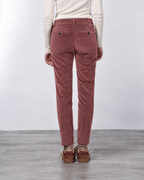 New York Slim pantalone chino donna in velluto a costa grande slim fit ①