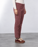 New York Slim pantalone chino donna in velluto a costa grande slim fit ①