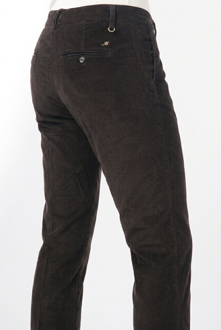New York Slim pantalone chino donna in velluto a costa grande slim fit ①