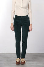 New York Slim pantalón chino de mujer en terciopelo de pana ancha slim fit ①
